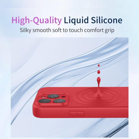 Husa de Protectie, Flippy, pentru Oppo Reno 11 F, Liquid Silicone, cu Microfibra pe Interior, Protectie Antisoc, Compatibil Incarcare Wireless, Rosu [3]