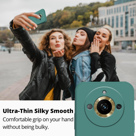 Husa de Protectie, Flippy, pentru Realme 11 Pro Plus, Liquid Silicone, cu Microfibra pe Interior, Protectie Antisoc, Compatibil Incarcare Wireless, Verde [5]