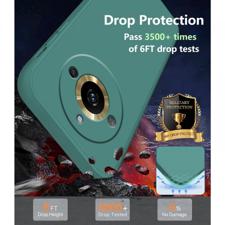 Husa de Protectie, Flippy, pentru Realme 11 Pro Plus, Liquid Silicone, cu Microfibra pe Interior, Protectie Antisoc, Compatibil Incarcare Wireless, Verde [4]