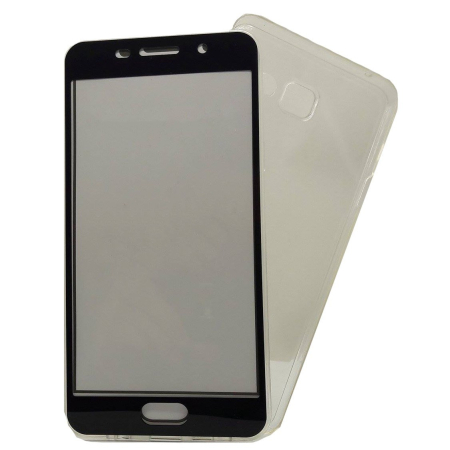 Husa de protectie Flippy® pentru Samsung A7 2016 Full Tpu 360 V2 Transparent cu margini negre [2]