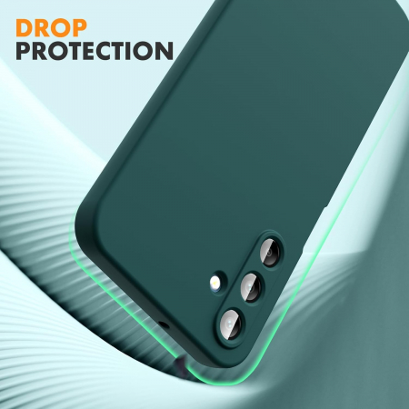 Husa de Protectie, Flippy, pentru Samsung Galaxy A15, Liquid Silicone, cu Microfibra pe Interior, Protectie Antisoc, Compatibil Incarcare Wireless, Verde [3]