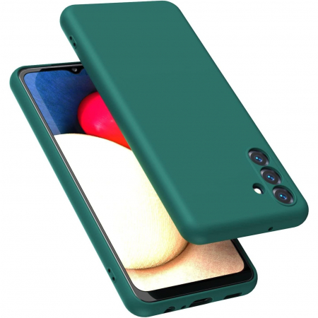 GSM - Husa de Protectie, Flippy, pentru Samsung Galaxy A35, Liquid Silicone, cu Microfibra pe Interior, Protectie Antisoc, Compatibil Incarcare Wireless, Verde
