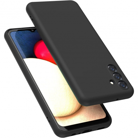 Sub 99 Lei - Husa de Protectie, Flippy, pentru Samsung Galaxy A55, Liquid Silicone, cu Microfibra pe Interior, Protectie Antisoc, Compatibil Incarcare Wireless, Negru