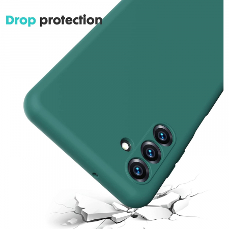 Husa de Protectie, Flippy, pentru Samsung Galaxy A55, Liquid Silicone, cu Microfibra pe Interior, Protectie Antisoc, Compatibil Incarcare Wireless, Verde [3]
