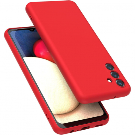 GSM - Husa de Protectie, Flippy, pentru Samsung Galaxy S23 FE, Liquid Silicone, cu Microfibra pe Interior, Protectie Antisoc, Compatibil Incarcare Wireless, Rosu