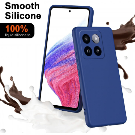 Husa de Protectie, Flippy, pentru Xiaomi 14, Liquid Silicone, cu Microfibra pe Interior, Protectie Antisoc, Compatibil Incarcare Wireless, Albastru [5]