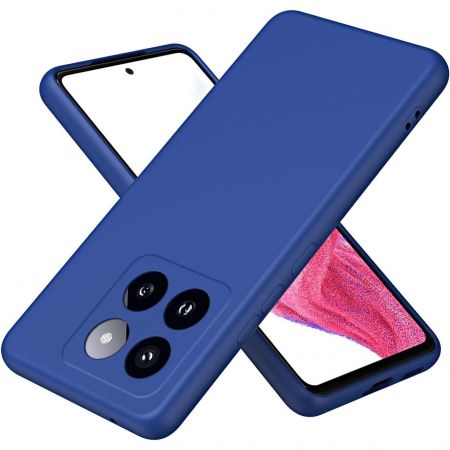 Huse de telefoane - Husa de Protectie, Flippy, pentru Xiaomi 14, Liquid Silicone, cu Microfibra pe Interior, Protectie Antisoc, Compatibil Incarcare Wireless, Albastru