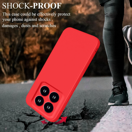 Husa de Protectie, Flippy, pentru Xiaomi 14, Liquid Silicone, cu Microfibra pe Interior, Protectie Antisoc, Compatibil Incarcare Wireless, Rosu [4]