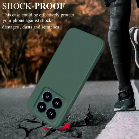 Husa de Protectie, Flippy, pentru Xiaomi 14, Liquid Silicone, cu Microfibra pe Interior, Protectie Antisoc, Compatibil Incarcare Wireless, Verde [4]