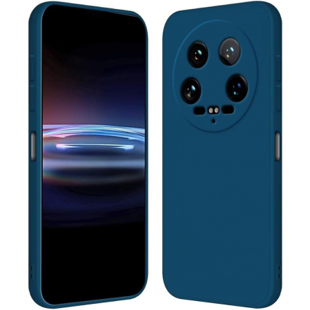 Huse de telefoane - Husa de Protectie, Flippy, pentru Xiaomi 14 Ultra, Liquid Silicone, cu Microfibra pe Interior, Protectie Antisoc, Compatibil Incarcare Wireless, Albastru