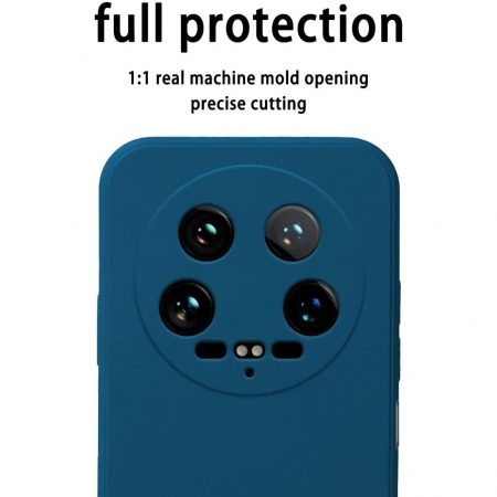 Husa de Protectie, Flippy, pentru Xiaomi 14 Ultra, Liquid Silicone, cu Microfibra pe Interior, Protectie Antisoc, Compatibil Incarcare Wireless, Albastru [2]
