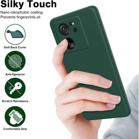 Husa de Protectie, Flippy, pentru Xiaomi Redmi 13T, Liquid Silicone, cu Microfibra pe Interior, Protectie Antisoc, Compatibil Incarcare Wireless, Verde [3]