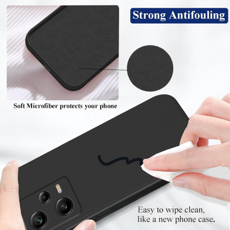 Husa de Protectie, Flippy, pentru Xiaomi Redmi Note 12 Pro 5G, Liquid Silicone, cu Microfibra pe Interior, Protectie Antisoc, Compatibil Incarcare Wireless, Negru [3]