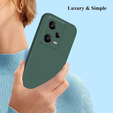 Husa de Protectie, Flippy, pentru Xiaomi Redmi Note 12 Pro 5G, Liquid Silicone, cu Microfibra pe Interior, Protectie Antisoc, Compatibil Incarcare Wireless, Verde [1]