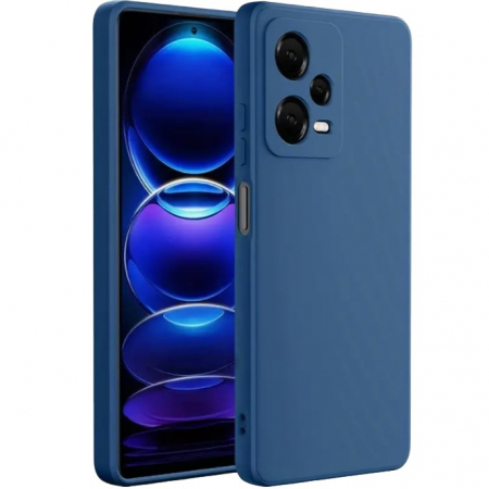 Liquid Silicone - Husa de Protectie, Flippy, pentru Xiaomi Redmi Note 12 Pro 5G, Liquid Silicone, cu Microfibra pe Interior, Protectie Antisoc, Compatibil Incarcare Wireless, Albastru