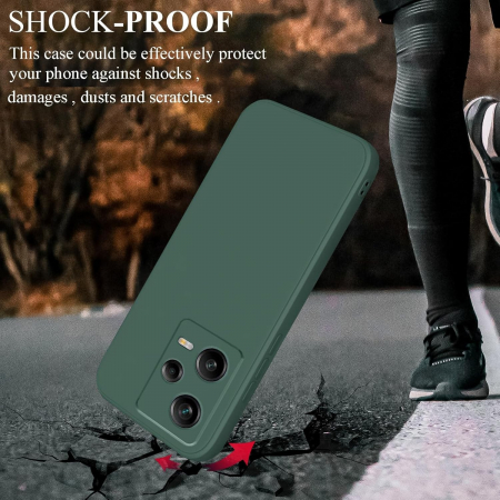 Husa de Protectie, Flippy, pentru Xiaomi Redmi Note 12 Pro 5G, Liquid Silicone, cu Microfibra pe Interior, Protectie Antisoc, Compatibil Incarcare Wireless, Verde [3]