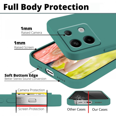 Husa de Protectie, Flippy, pentru Xiaomi Redmi Note 13 Pro 5G, Liquid Silicone, cu Microfibra pe Interior, Protectie Antisoc, Compatibil Incarcare Wireless, Verde [3]