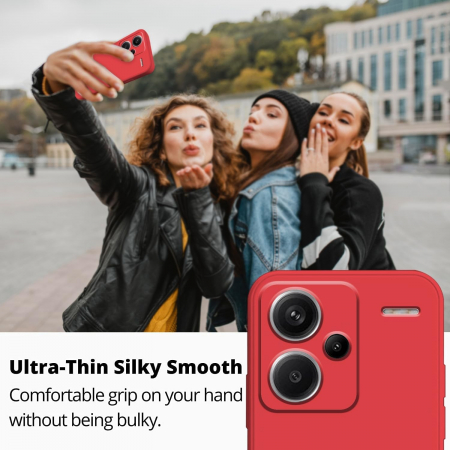 Husa de Protectie, Flippy, pentru Xiaomi Redmi Note 13 Pro Plus 5G, Liquid Silicone, cu Microfibra pe Interior, Protectie Antisoc, Compatibil Incarcare Wireless, Rosu [5]