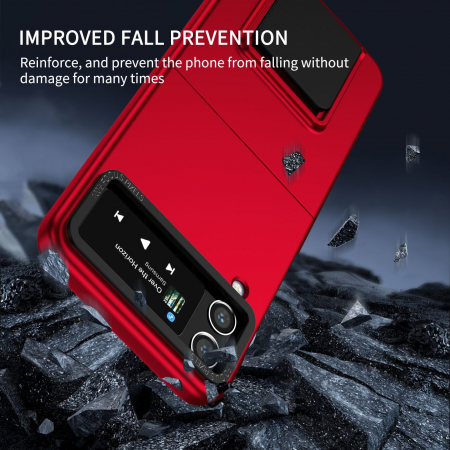 Husa de protectie Flippy, Pliere Tridimensionala, Multifunctionala, PC, pentru Samsung Galaxy Z Flip 4 / Z Flip 4 5G , Rosu [1]