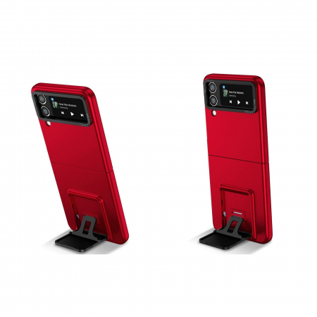 Husa de protectie Flippy, Pliere Tridimensionala, Multifunctionala, PC, pentru Samsung Galaxy Z Flip 4 / Z Flip 4 5G , Rosu [2]