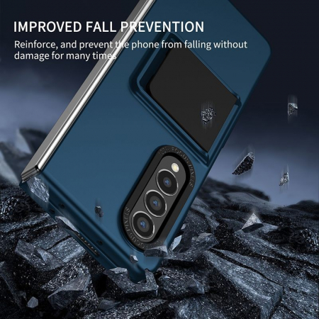 Husa de protectie Flippy, Pliere Tridimensionala, Multifunctionala, PC, pentru Samsung Galaxy Z Fold 4 5G, Albastru [2]