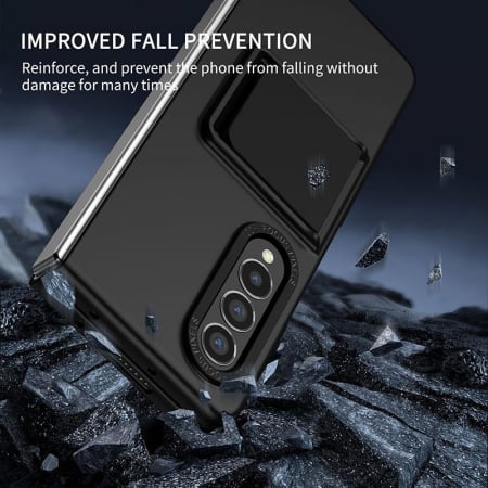 Lichidare Husa de protectie Flippy, Pliere Tridimensionala, Multifunctionala, PC, pentru Samsung Galaxy Z Fold 4 5G, Negru [2]