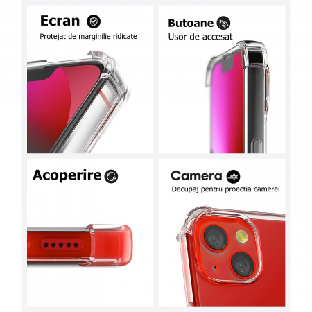 Husa de protectie Flippy, TPU, pentru Apple iPhone 13 Mini 5.4 inch, Antisoc, Protectie colturi, Rezistenta la impact, Transparenta [4]