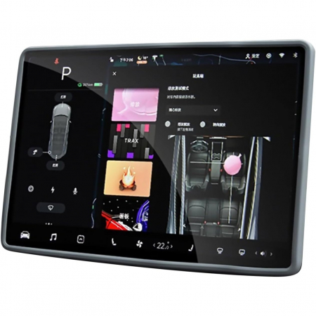 GSM - Husa de Protectie Margini Ecran Frontal Tesla, Flipp, Compatibil cu Tesla Model 3/Y, din TPE, Gri