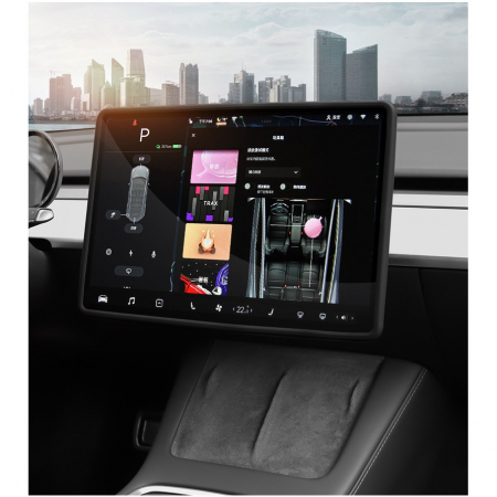 Husa de Protectie Margini Ecran Frontal Tesla, Flipp, Compatibil cu Tesla Model 3/Y, din TPE, Negru [4]