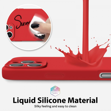 Husa de Protectie Matte TPU, Flippy, pentru Apple iPhone 16 Pro, Protectie Camera, Antisoc, Antizgariere, Antialunecare, Acoperire Completa, Rosu [1]