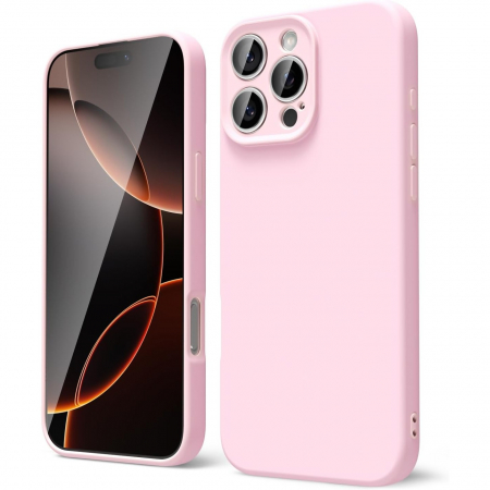 TPU Matte - Husa de Protectie Matte TPU, Flippy, pentru Apple iPhone 16 Pro, Protectie Camera, Antisoc, Antizgariere, Antialunecare, Acoperire Completa, Roz