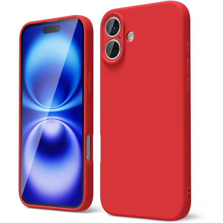 Sub 99 Lei - Husa de Protectie Matte TPU, Flippy, pentru Apple iPhone 16, Protectie Camera, Antisoc, Antizgariere, Antialunecare, Acoperire Completa, Rosu