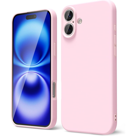 Sub 99 Lei - Husa de Protectie Matte TPU, Flippy, pentru Apple iPhone 16, Protectie Camera, Antisoc, Antizgariere, Antialunecare, Acoperire Completa, Roz