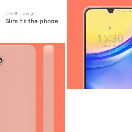 Husa de Protectie Matte TPU, Flippy, pentru Samsung Galaxy A15, Protectie Camera, Antisoc, Antizgariere, Antialunecare, Acoperire Completa, Roz [1]