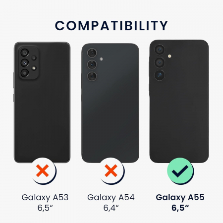 Husa de Protectie Matte TPU, Flippy, pentru Samsung Galaxy A55 5G, Protectie Camera, Antisoc, Antizgariere, Antialunecare, Acoperire Completa, Negru [1]