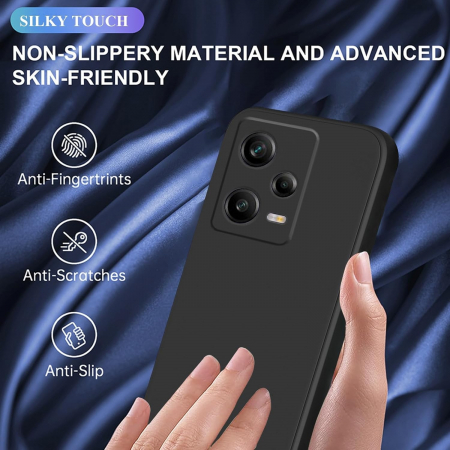 Husa de Protectie Matte TPU, Flippy, pentru Xiaomi Redmi 12 Pro, Protectie Camera, Antisoc, Antizgariere, Antialunecare, Acoperire Completa, Negru [1]