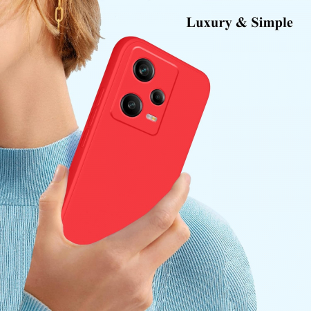 Husa de Protectie Matte TPU, Flippy, pentru Xiaomi Redmi 12 Pro, Protectie Camera, Antisoc, Antizgariere, Antialunecare, Acoperire Completa, Rosu [1]