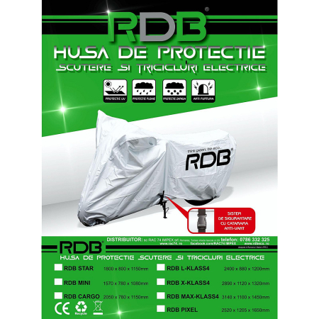 Piese de schimb vehicule electrice - Husă de Protecție pentru Scutere și Tricicluri - accesoriu original RDB