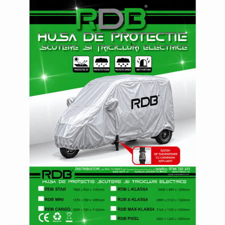 Accesorii vehicule electrice - Husă de Protecție pentru Triciclu PixeL - accesoriu original RDB