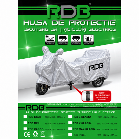 Accesorii vehicule electrice - Husă de Protecție pentru Triciclu RDB MINI- accesoriu original RDB