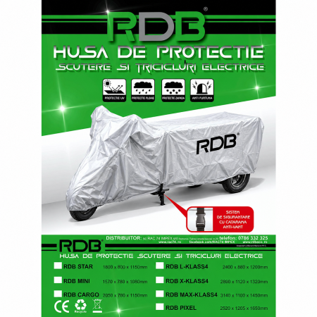 Accesorii vehicule electrice - Husă de Protecție pentru Triciclu X-Klass4- accesoriu original RDB