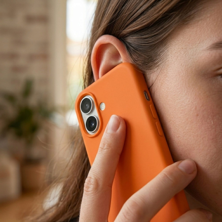 Husa de Protectie Telefon, Flippy, Compatibila cu iPhone 16, Silicon Premium Antisoc, Anti-Zgirieturi, MagSafe, Acces Camera Control, Protectie 360, Interior Microfibra, Portocaliu [2]
