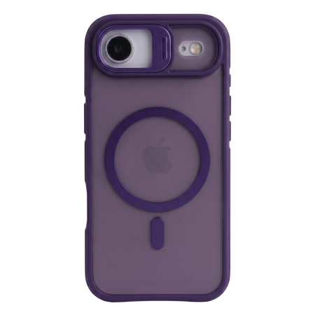 Huse de telefoane - Husa de Protectie Telefon, Flippy, Compatibila cu iPhone 17 Air, MagSafe, Acrylic, Suport Metalic Protectie Camera, Anti-Soc, Mov Inchis
