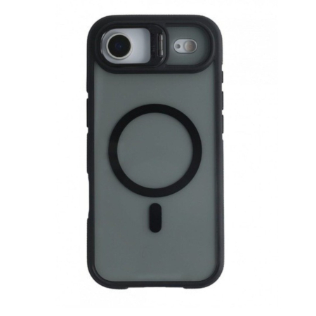 Huse de telefoane - Husa de Protectie Telefon, Flippy, Compatibila cu iPhone 17 Air, MagSafe, Acrylic, Suport Metalic Protectie Camera, Anti-Soc, Negru