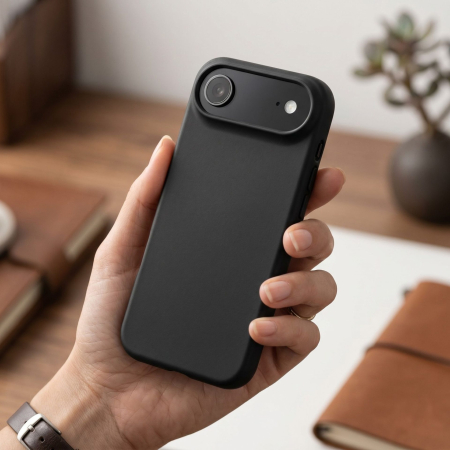 Husa de Protectie Telefon, Flippy, Compatibila cu iPhone 17 Air, Silicon Premium Antisoc, Protectie Completa 360, Design Modern, Anti-Zgirieturi, Interior Microfibra, Negru [1]