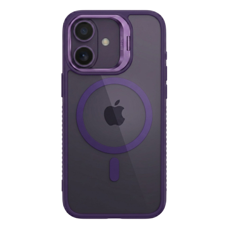 Huse de telefoane - Husa de Protectie Telefon, Flippy, Compatibila cu iPhone 17, MagSafe, Acrylic, Suport Metalic Protectie Camera, Anti-Soc, Mov Inchis