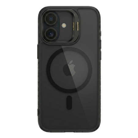 Huse de telefoane - Husa de Protectie Telefon, Flippy, Compatibila cu iPhone 17 , MagSafe, Acrylic, Suport Metalic Protectie Camera, Anti-Soc, Negru