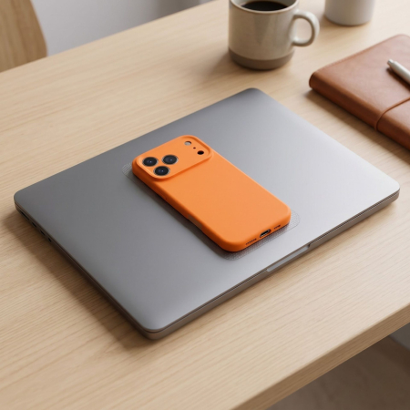 Husa de Protectie Telefon, Flippy, Compatibila cu iPhone 17 Pro Max, Silicon Premium Antisoc, Protectie Completa 360, Design Modern, Anti-Zgirieturi, Interior Microfibra, Portocaliu [3]