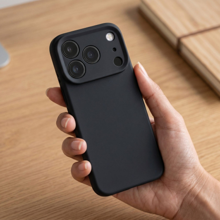 Husa de Protectie Telefon, Flippy, Compatibila cu iPhone 17 Pro Max, Silicon Premium Antisoc, Protectie Completa 360, Design Modern, Anti-Zgirieturi, Interior Microfibra, Negru [1]