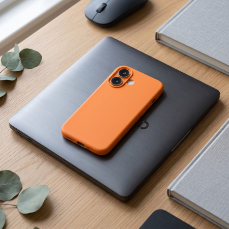 Husa de Protectie Telefon, Flippy, Compatibila cu iPhone 17, Silicon Premium Antisoc, Protectie Completa 360, Design Modern, Anti-Zgirieturi, Interior Microfibra, Portocaliu [4]